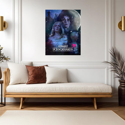Edward Scissorhands Movie Poster | Edward and Kim Under the Moon - Movies & TV Poster