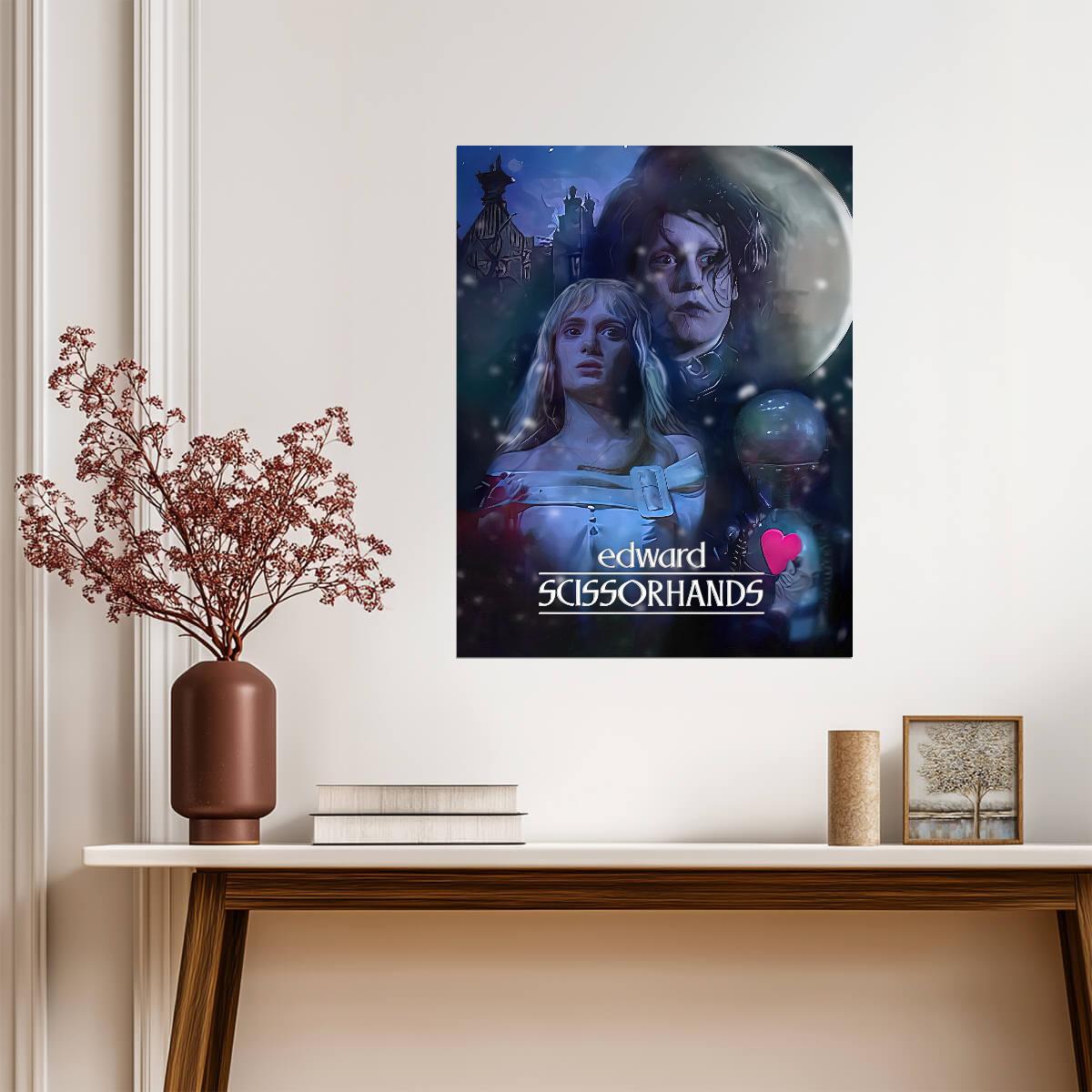 Edward Scissorhands Movie Poster | Edward and Kim Under the Moon - Movies & TV Poster