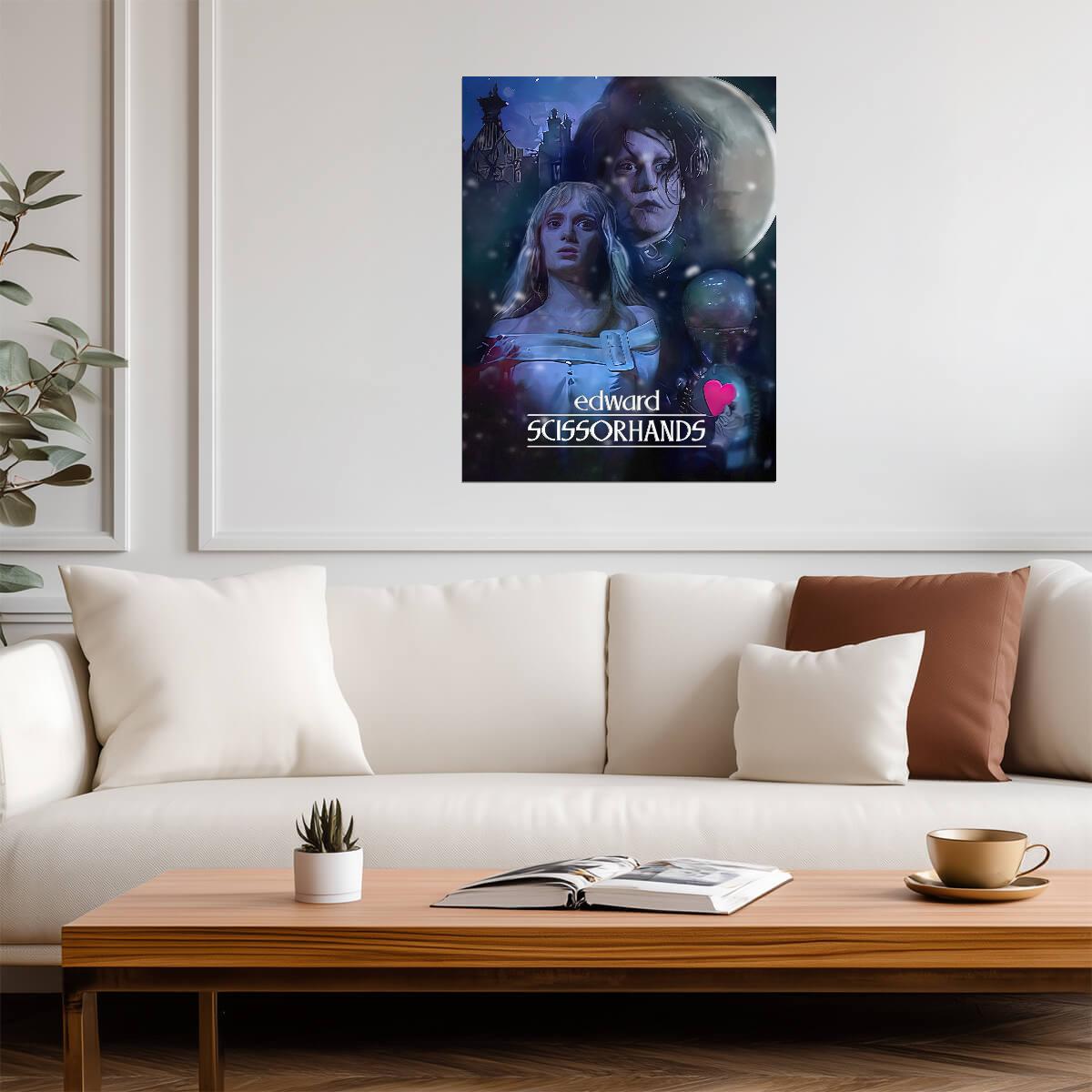 Edward Scissorhands Movie Poster | Edward and Kim Under the Moon - Movies & TV Poster
