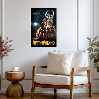 Army of Darkness Movie Poster | Ash Raising His Sword Above the Army - Movies & TV Poster