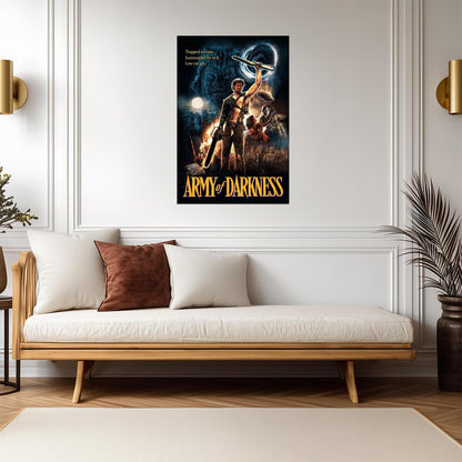 Army of Darkness Movie Poster | Ash Raising His Sword Above the Army - Movies & TV Poster