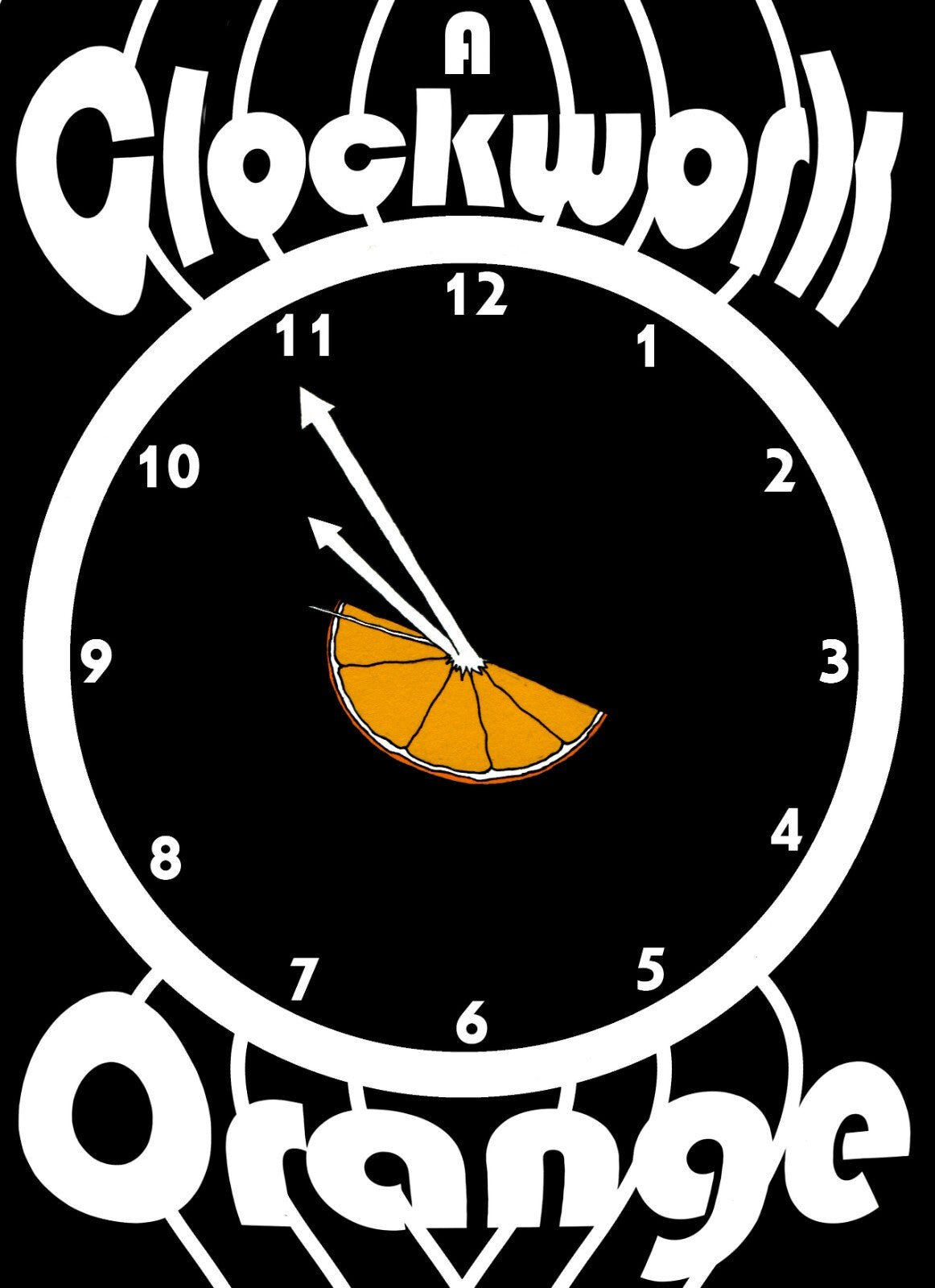 A Clockwork Orange Poster | Orange Slice Clock Graphic Print - Movies & TV Poster