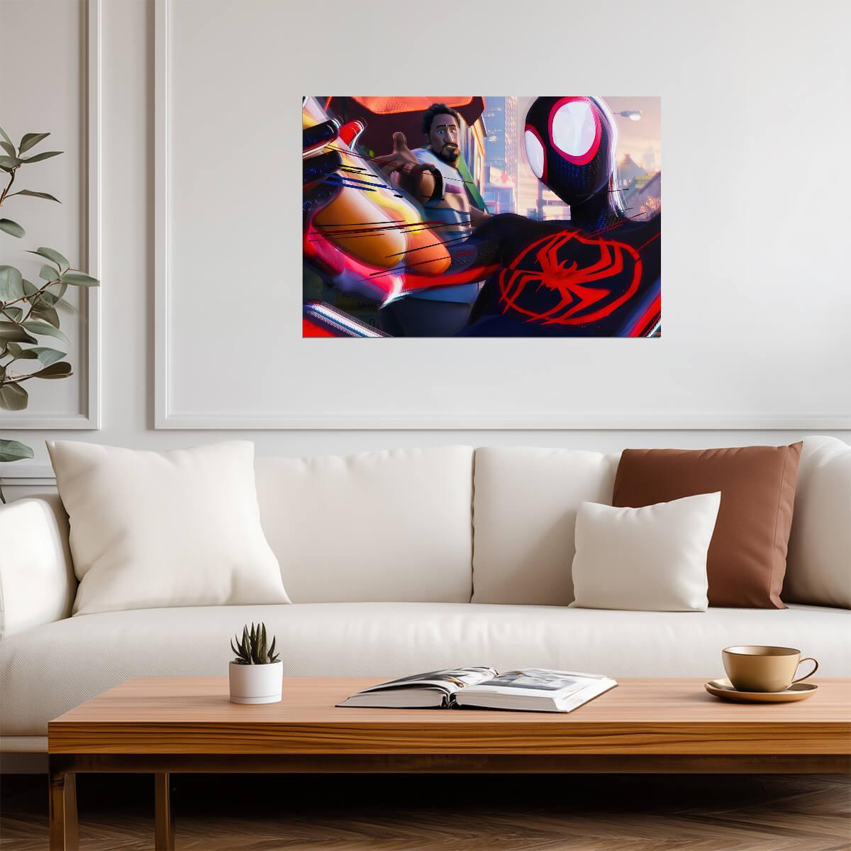 Spider-Man Across the Spider-Verse Movie Poster | Miles with Miguel and Jessica Drew - Movies & TV Poster