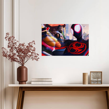 Spider-Man Across the Spider-Verse Movie Poster | Miles with Miguel and Jessica Drew - Movies & TV Poster