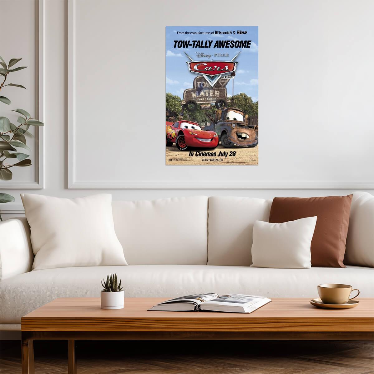 Cars 2006 Movie Poster | Lightning McQueen and Mater at Tow Mater Salvage - Movies & TV Poster