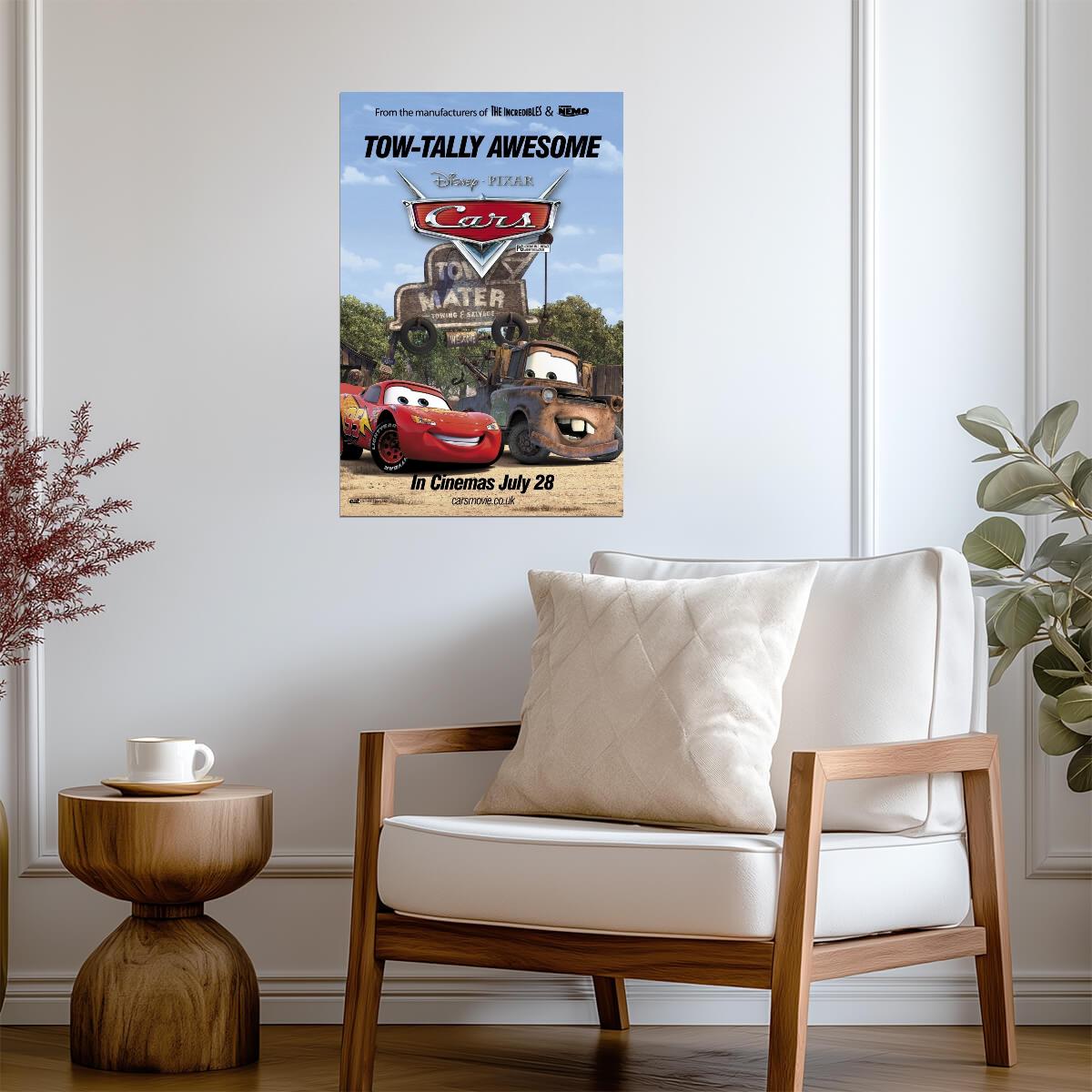 Cars 2006 Movie Poster | Lightning McQueen and Mater at Tow Mater Salvage - Movies & TV Poster