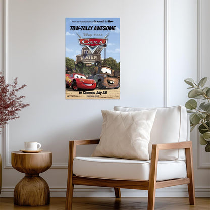 Cars 2006 Movie Poster | Lightning McQueen and Mater at Tow Mater Salvage - Movies & TV Poster