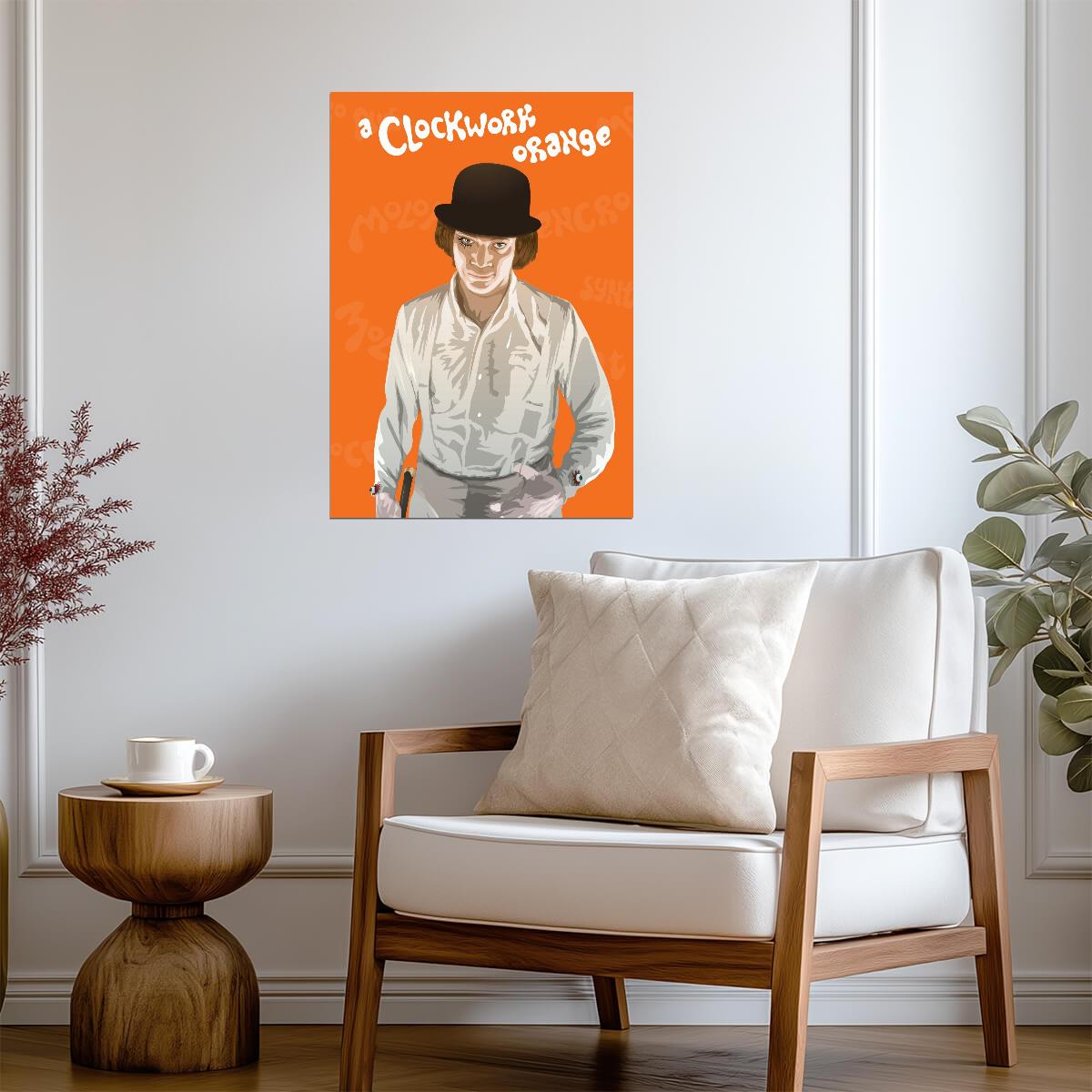 A Clockwork Orange Poster | Alex in a Bowler Hat Cartoon Print - Movies & TV Poster