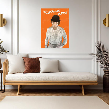 A Clockwork Orange Poster | Alex in a Bowler Hat Cartoon Print - Movies & TV Poster