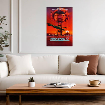 Star Trek IV The Voyage Home Movie Poster | Golden Gate Bridge Cast Montage - Movies & TV Poster