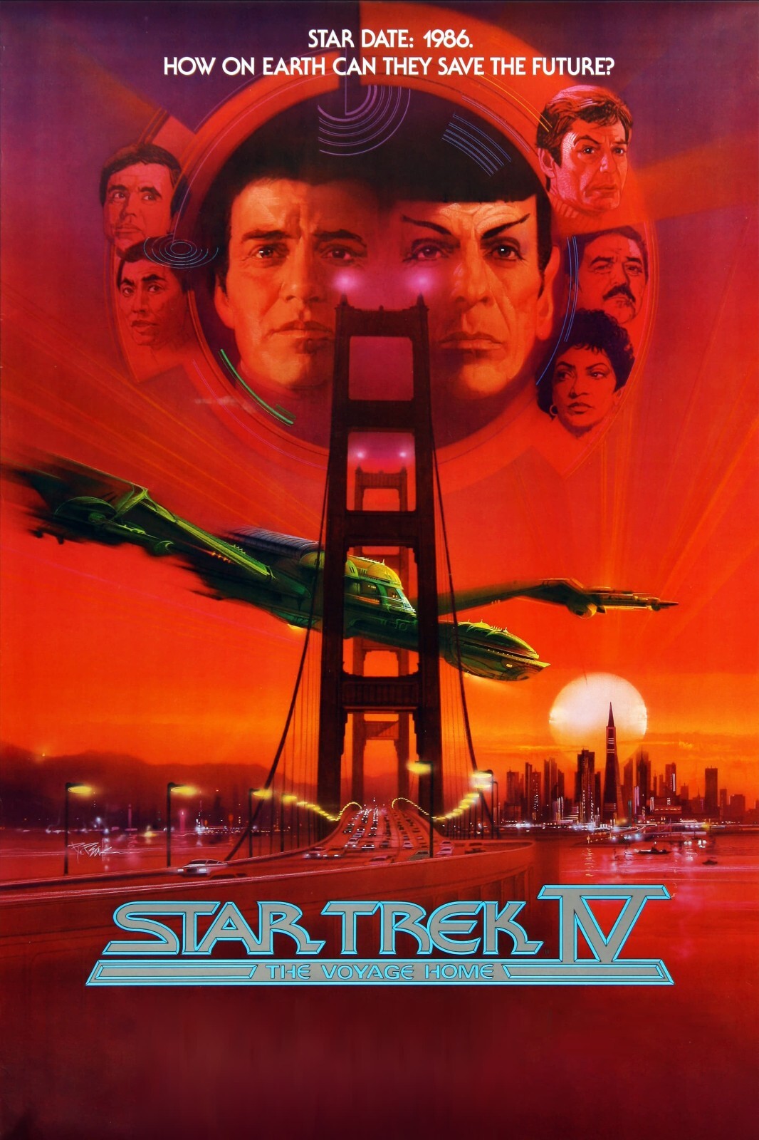 Star Trek IV The Voyage Home Movie Poster | Golden Gate Bridge Cast Montage - Movies & TV Poster
