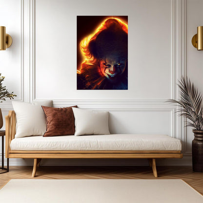 IT Chapter Two Movie Poster | Pennywise with Hair Lit by Fire - Movies & TV Poster