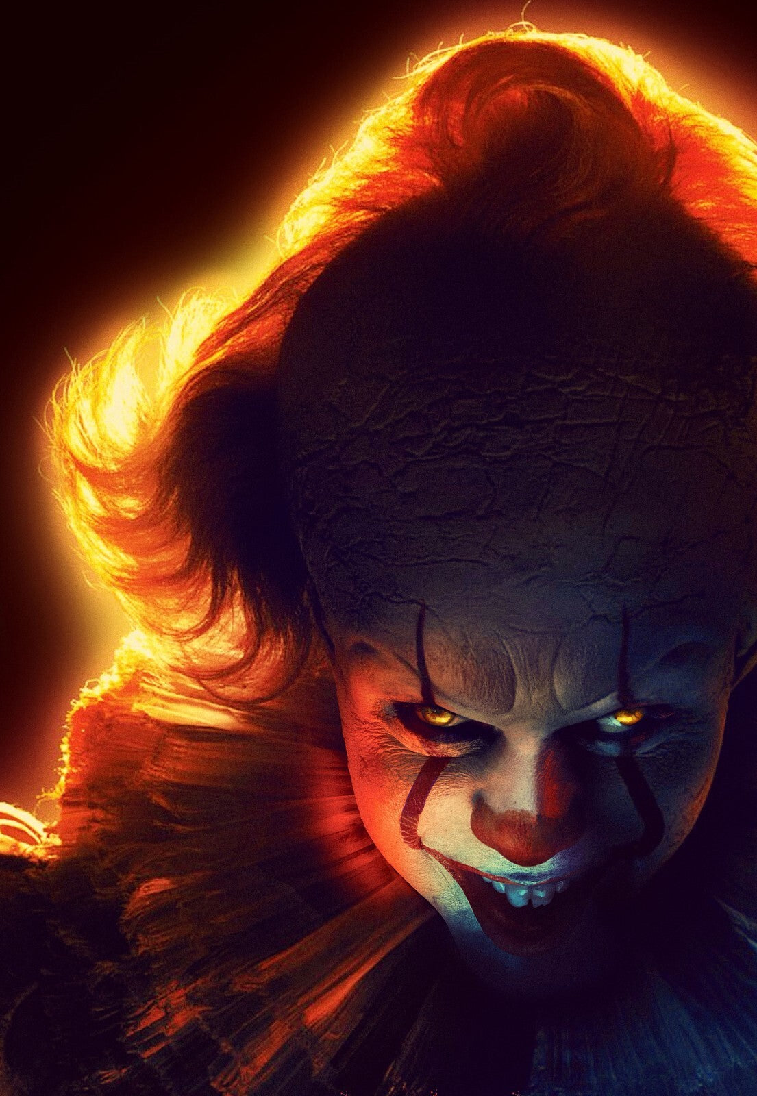 IT Chapter Two Movie Poster | Pennywise with Hair Lit by Fire - Movies & TV Poster
