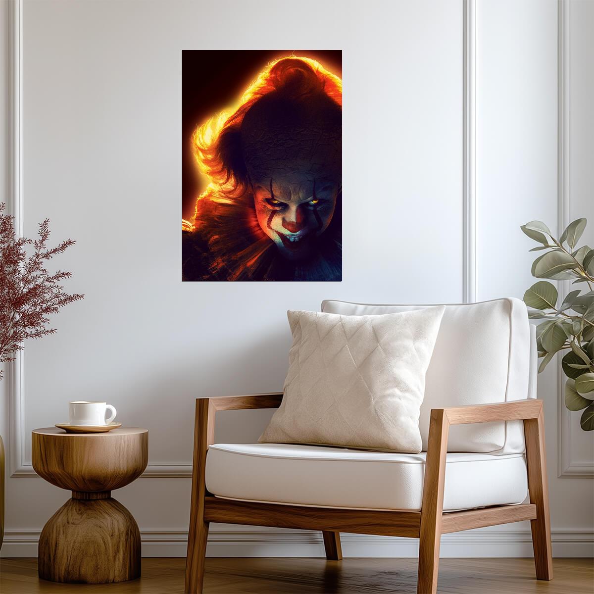 IT Chapter Two Movie Poster | Pennywise with Hair Lit by Fire - Movies & TV Poster