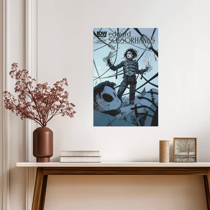 Edward Scissorhands Poster | Comic Cover with Edward and Megs in the Woods - Graphic & Art Poster