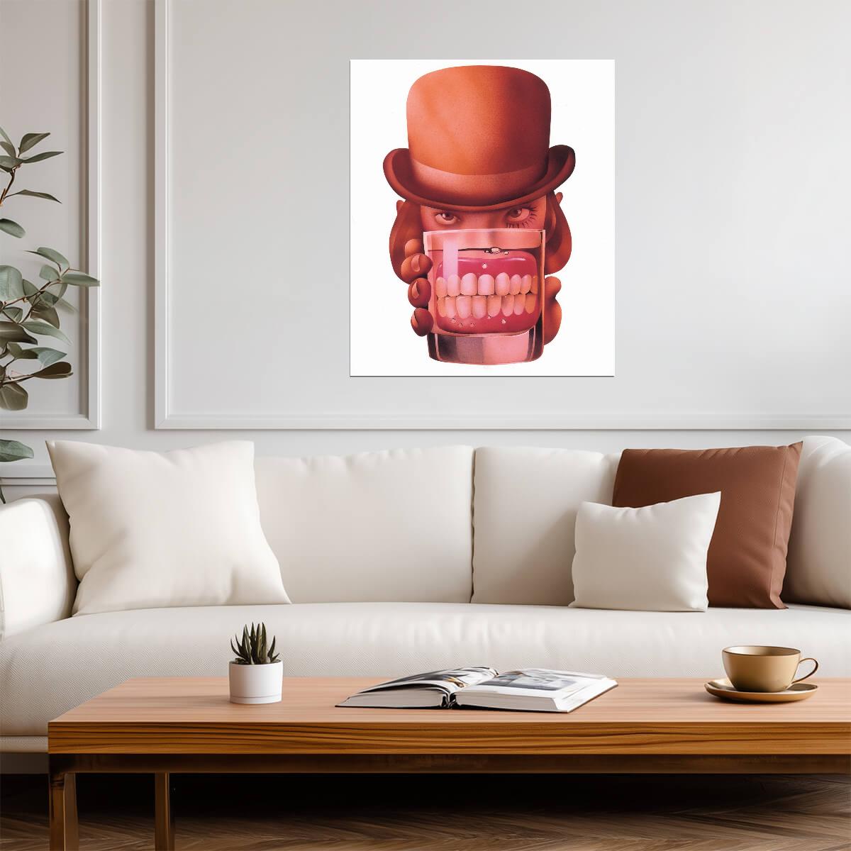 A Clockwork Orange Poster | Alex with a Glass Cartoon Illustration - Movies & TV Poster
