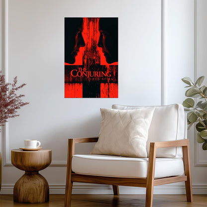 The Conjuring Last Rites Movie Poster | Ed and Lorraine Beside a Red Cross - Movies & TV Poster