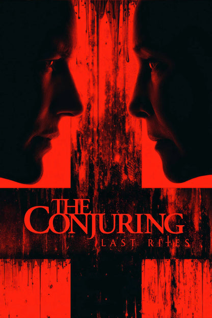 The Conjuring Last Rites Movie Poster | Ed and Lorraine Beside a Red Cross - Movies & TV Poster