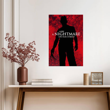 A Nightmare on Elm Street Poster | Freddy Krueger Red Silhouette - Movies & TV Poster