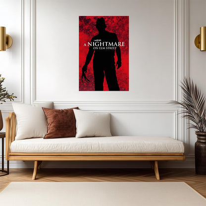 A Nightmare on Elm Street Poster | Freddy Krueger Red Silhouette - Movies & TV Poster