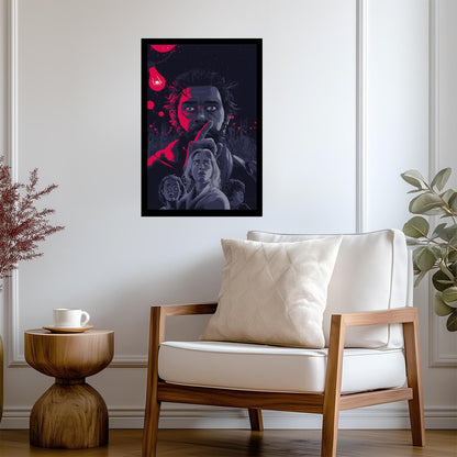 A Quiet Place Poster | Abbott Family Portraits | Purple Horror Illustration - Movies & TV Poster