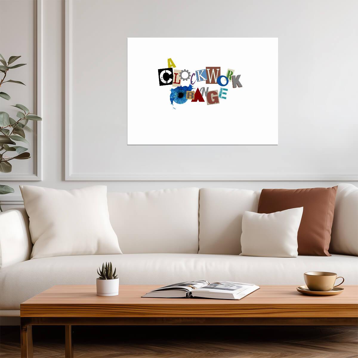 A Clockwork Orange Poster | Cutout Lettering Typography Print - Movies & TV Poster