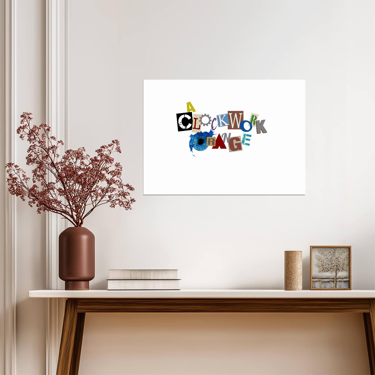 A Clockwork Orange Poster | Cutout Lettering Typography Print - Movies & TV Poster