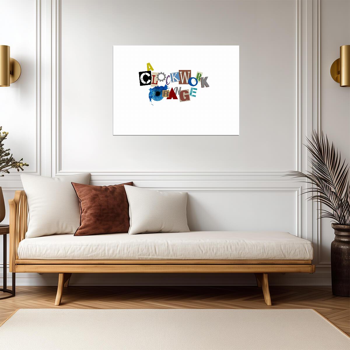 A Clockwork Orange Poster | Cutout Lettering Typography Print - Movies & TV Poster