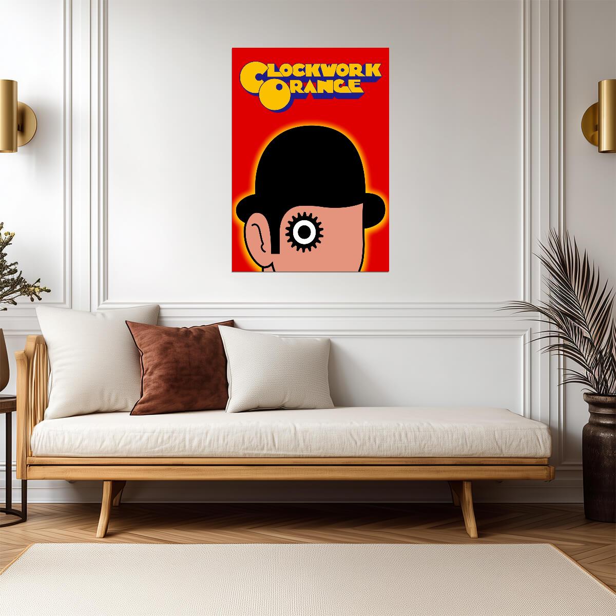A Clockwork Orange Poster | Alex with a Cog Eye Cartoon Portrait - Movies & TV Poster