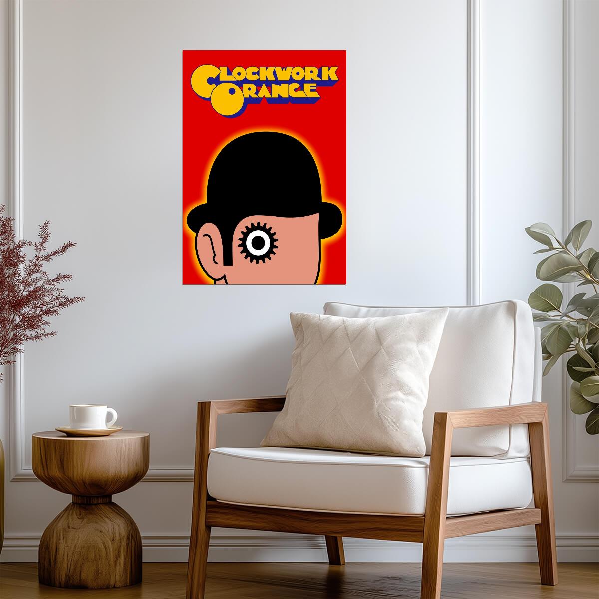 A Clockwork Orange Poster | Alex with a Cog Eye Cartoon Portrait - Movies & TV Poster