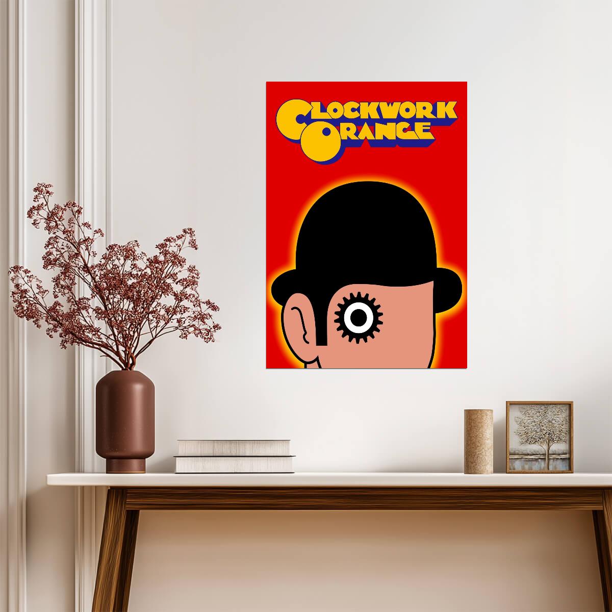 A Clockwork Orange Poster | Alex with a Cog Eye Cartoon Portrait - Movies & TV Poster