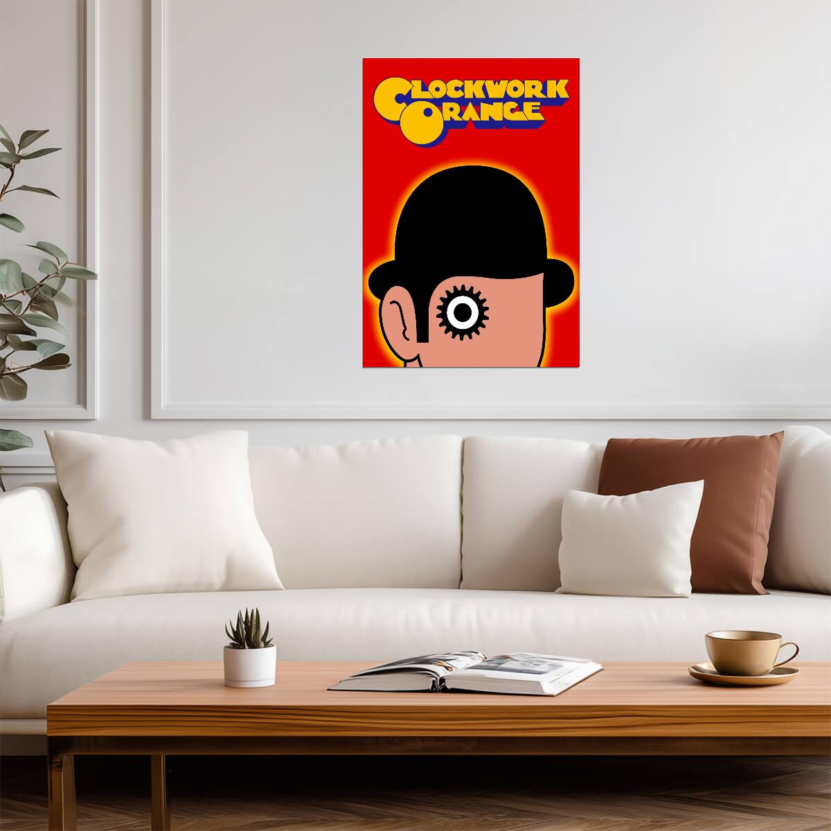 A Clockwork Orange Poster | Alex with a Cog Eye Cartoon Portrait - Movies & TV Poster