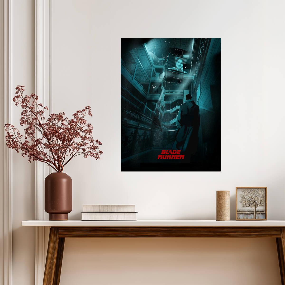 Blade Runner 1982 Movie Poster | Neon City and Giant Advertising Screen - Movies & TV Poster
