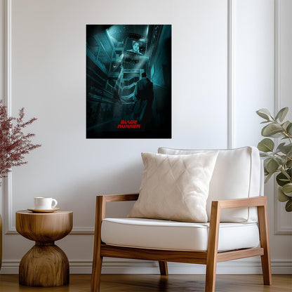 Blade Runner 1982 Movie Poster | Neon City and Giant Advertising Screen - Movies & TV Poster