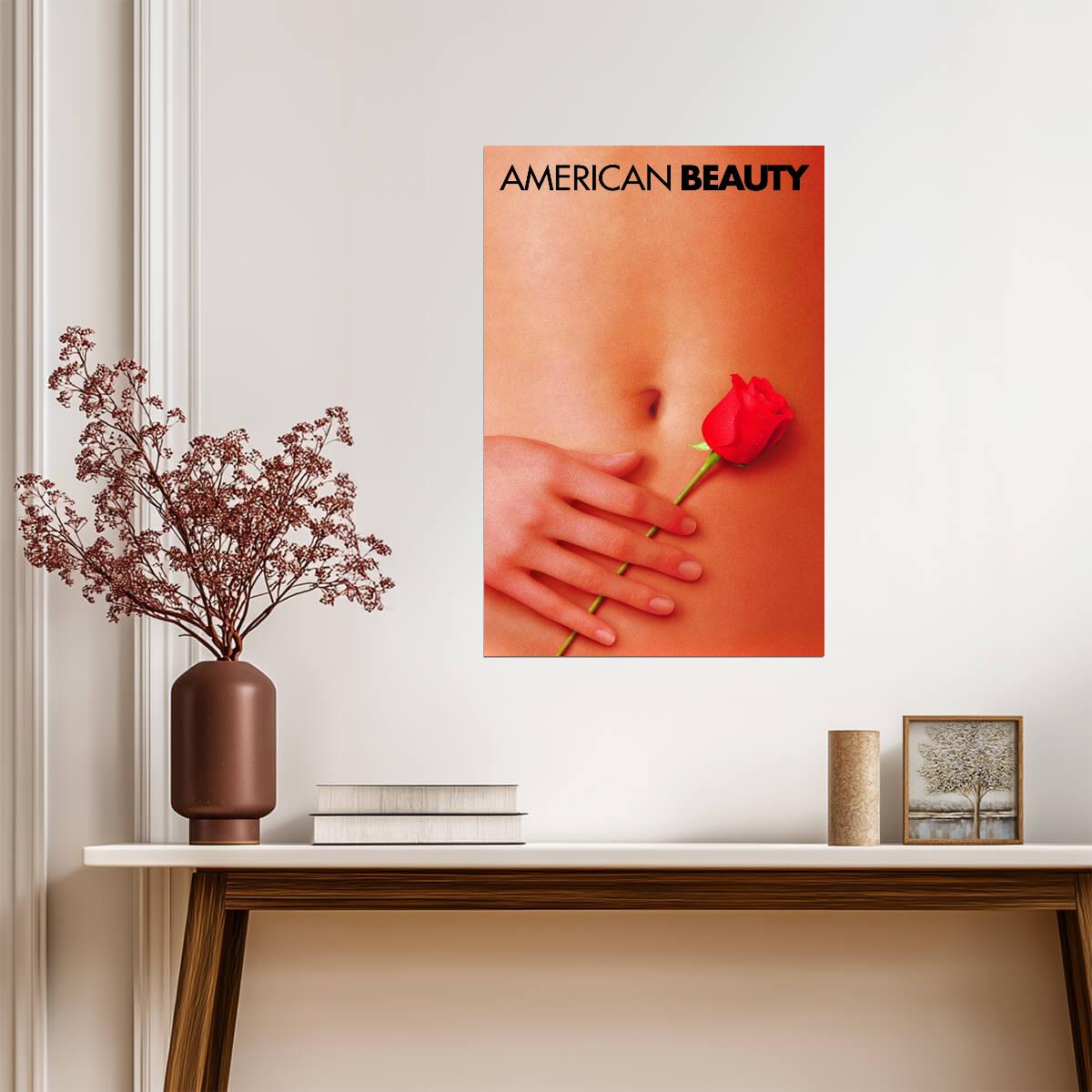 American Beauty 1999 Movie Poster | Hand Holding a Red Rose - Movies & TV Poster
