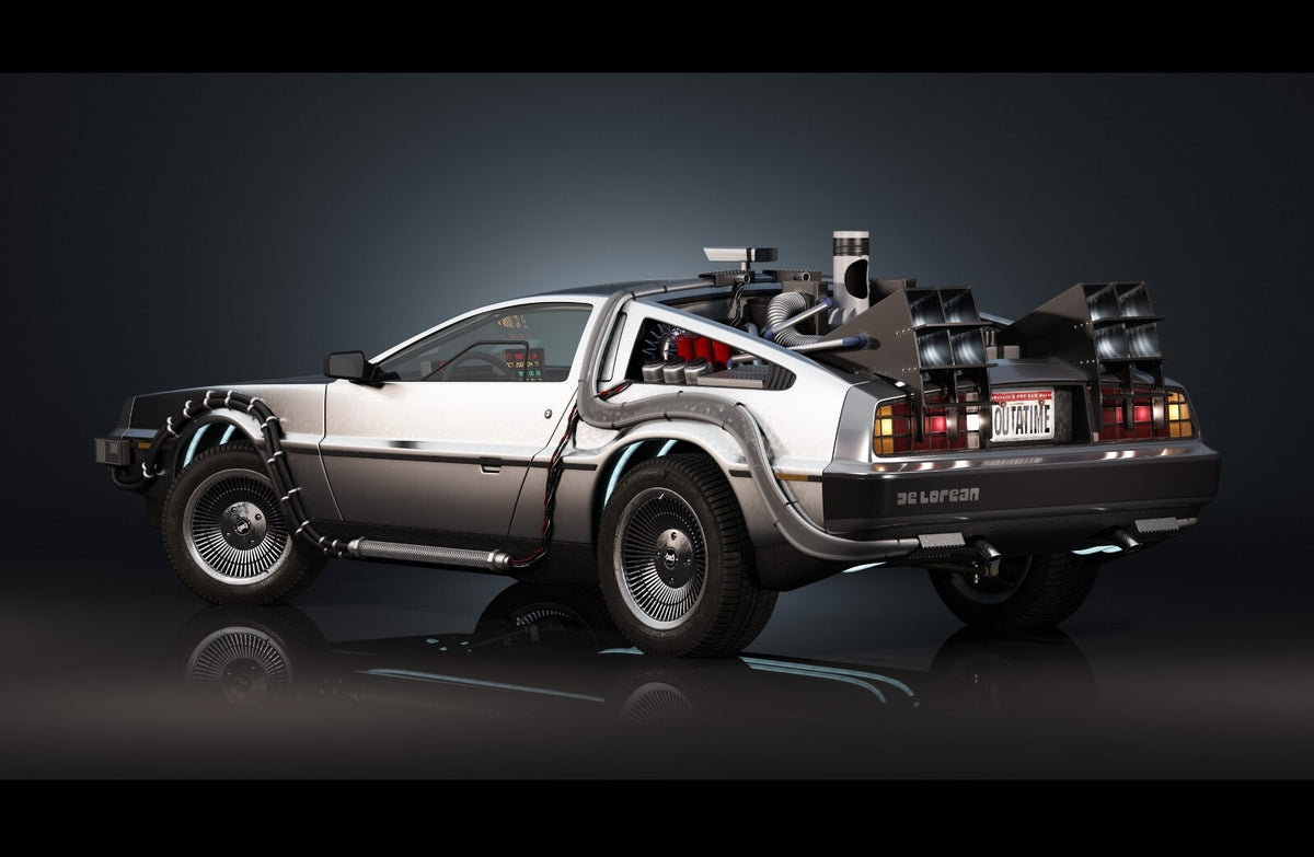Back to the Future Movie Poster | DeLorean Time Machine Side Profile - Movies & TV Poster
