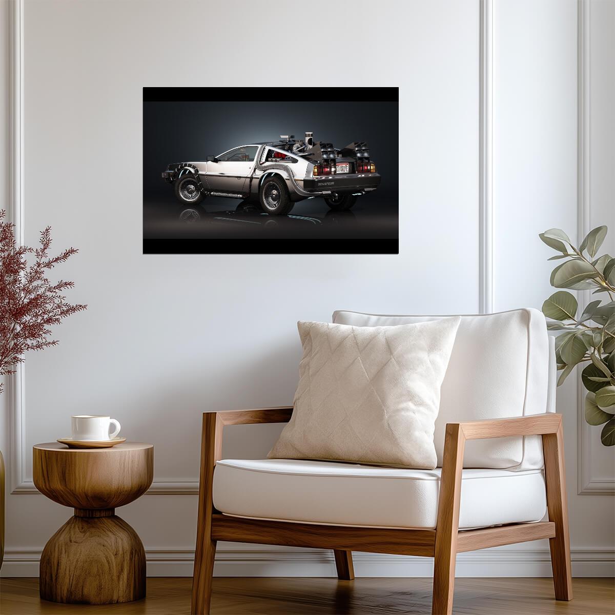 Back to the Future Movie Poster | DeLorean Time Machine Side Profile - Movies & TV Poster