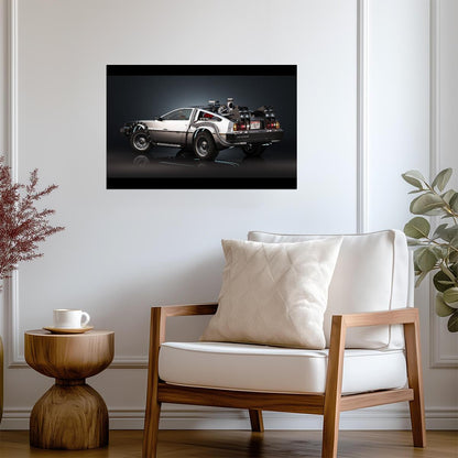 Back to the Future Movie Poster | DeLorean Time Machine Side Profile - Movies & TV Poster