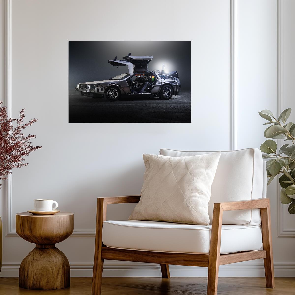 Back to the Future Movie Poster | Open-Wing DeLorean on Black - Movies & TV Poster