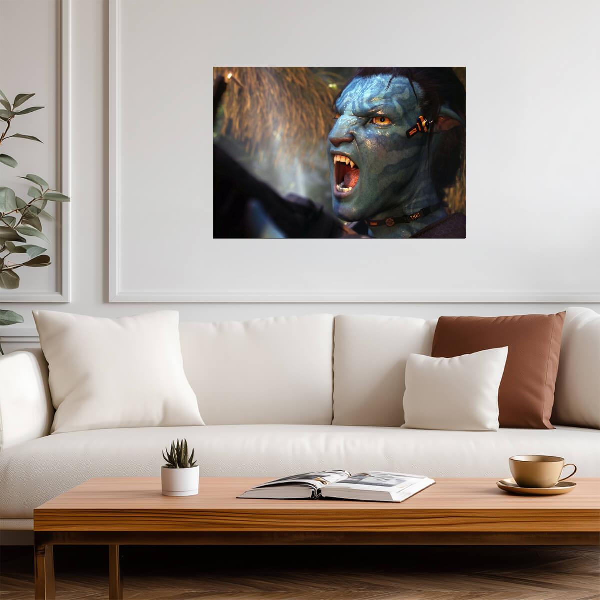 Avatar 2009 Movie Poster | Na'vi Warrior in Battle - Movies & TV Poster