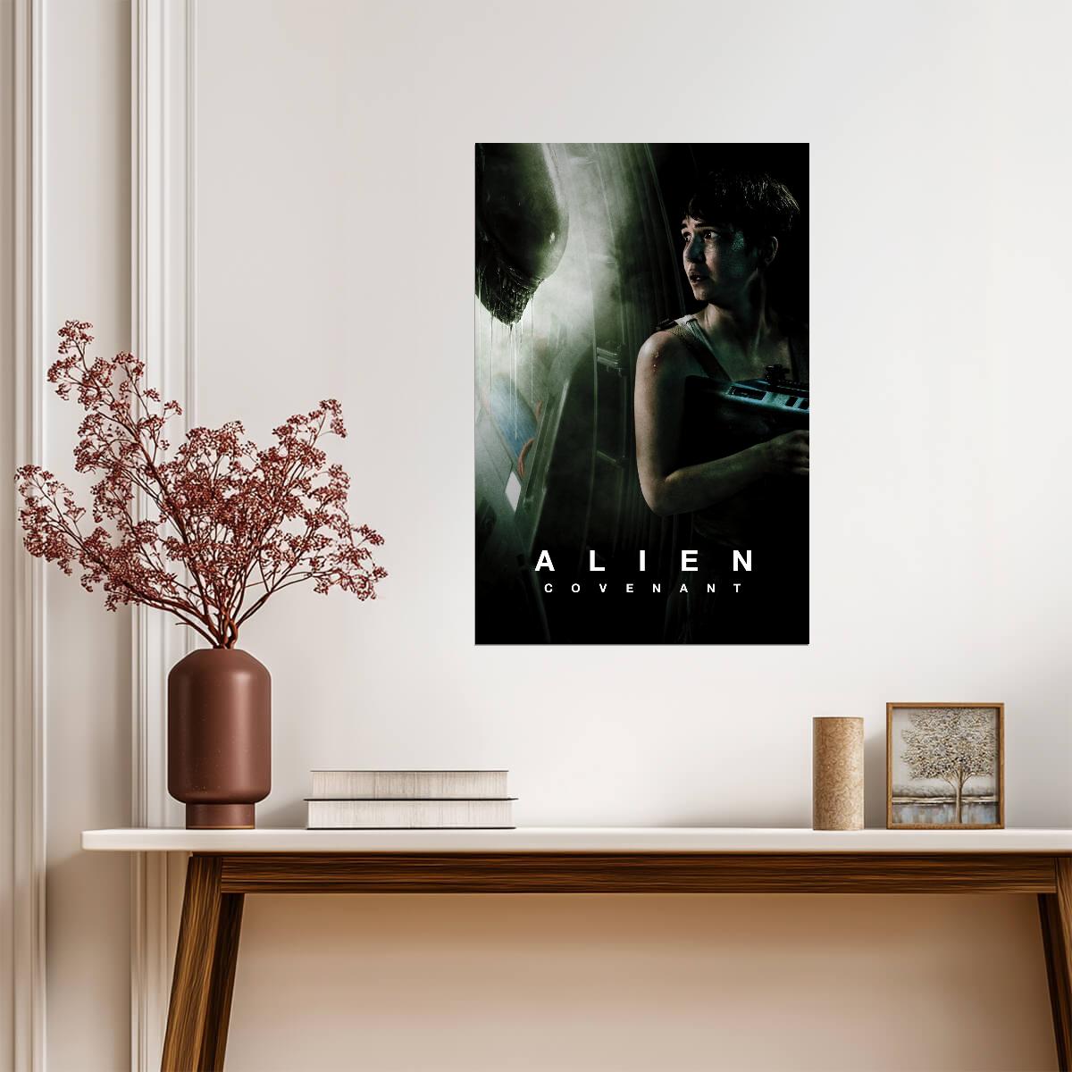 Alien Covenant Horror Movie Poster | Daniels and Xenomorph - Movies & TV Poster