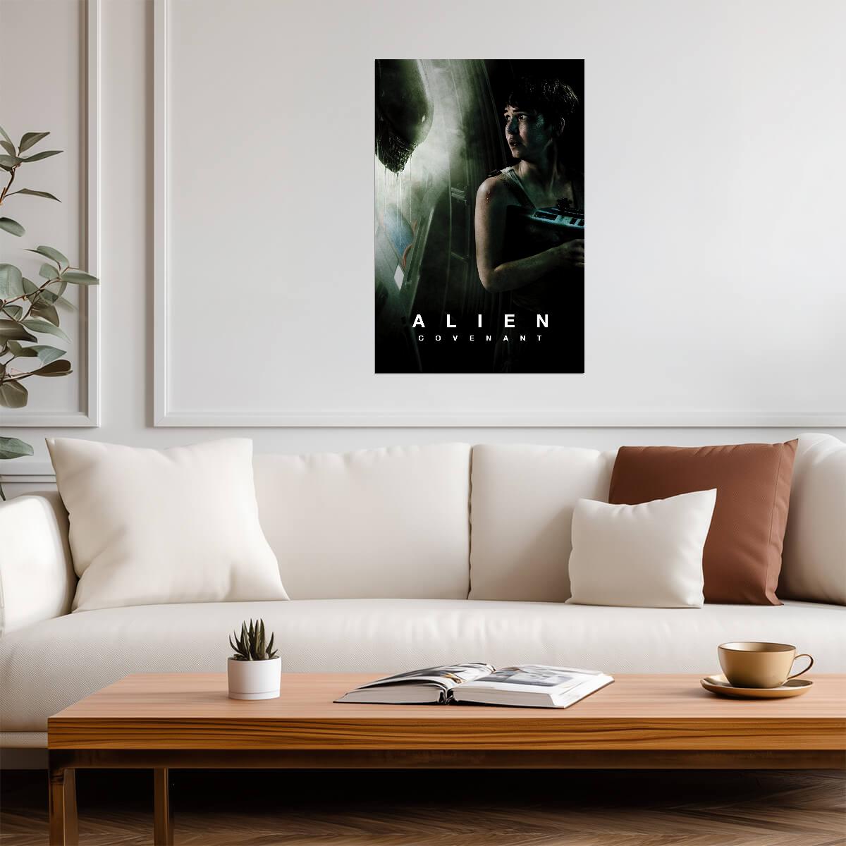 Alien Covenant Horror Movie Poster | Daniels and Xenomorph - Movies & TV Poster