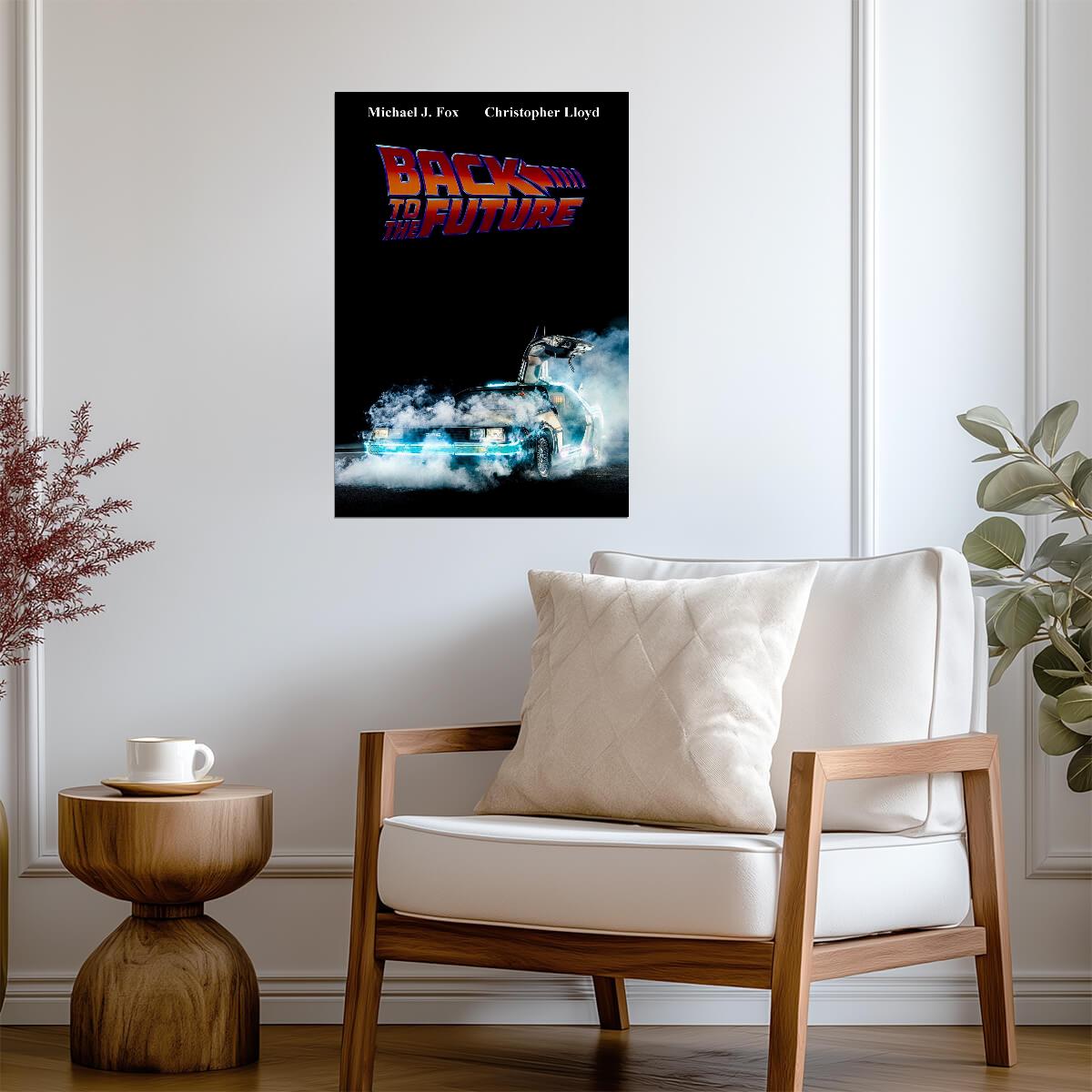 Back to the Future Movie Poster | DeLorean in Cold Blue Smoke - Movies & TV Poster