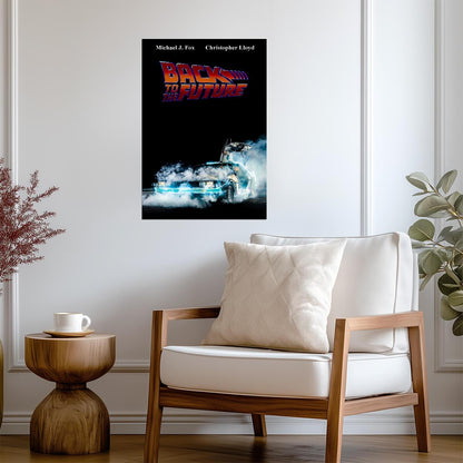 Back to the Future Movie Poster | DeLorean in Cold Blue Smoke - Movies & TV Poster