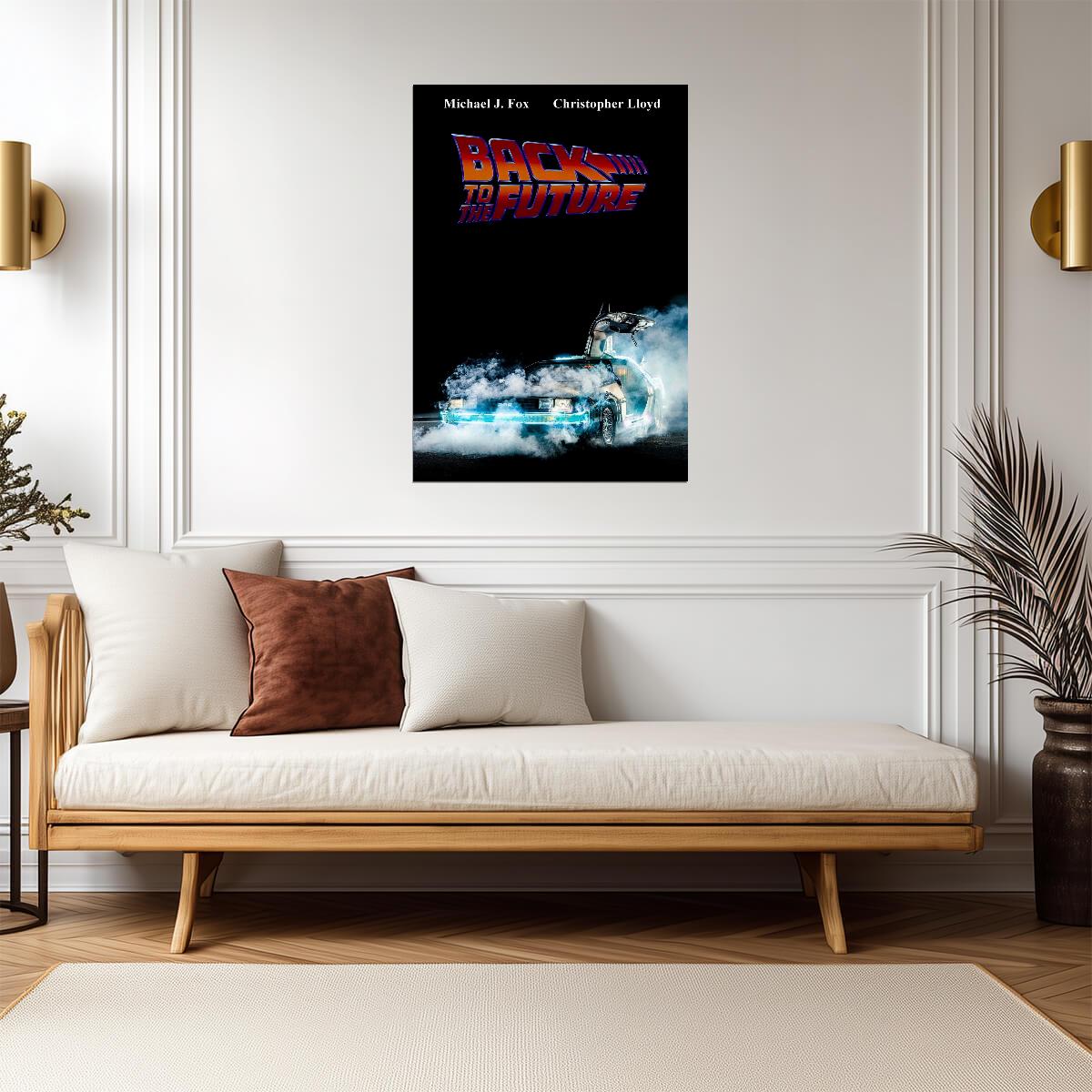 Back to the Future Movie Poster | DeLorean in Cold Blue Smoke - Movies & TV Poster