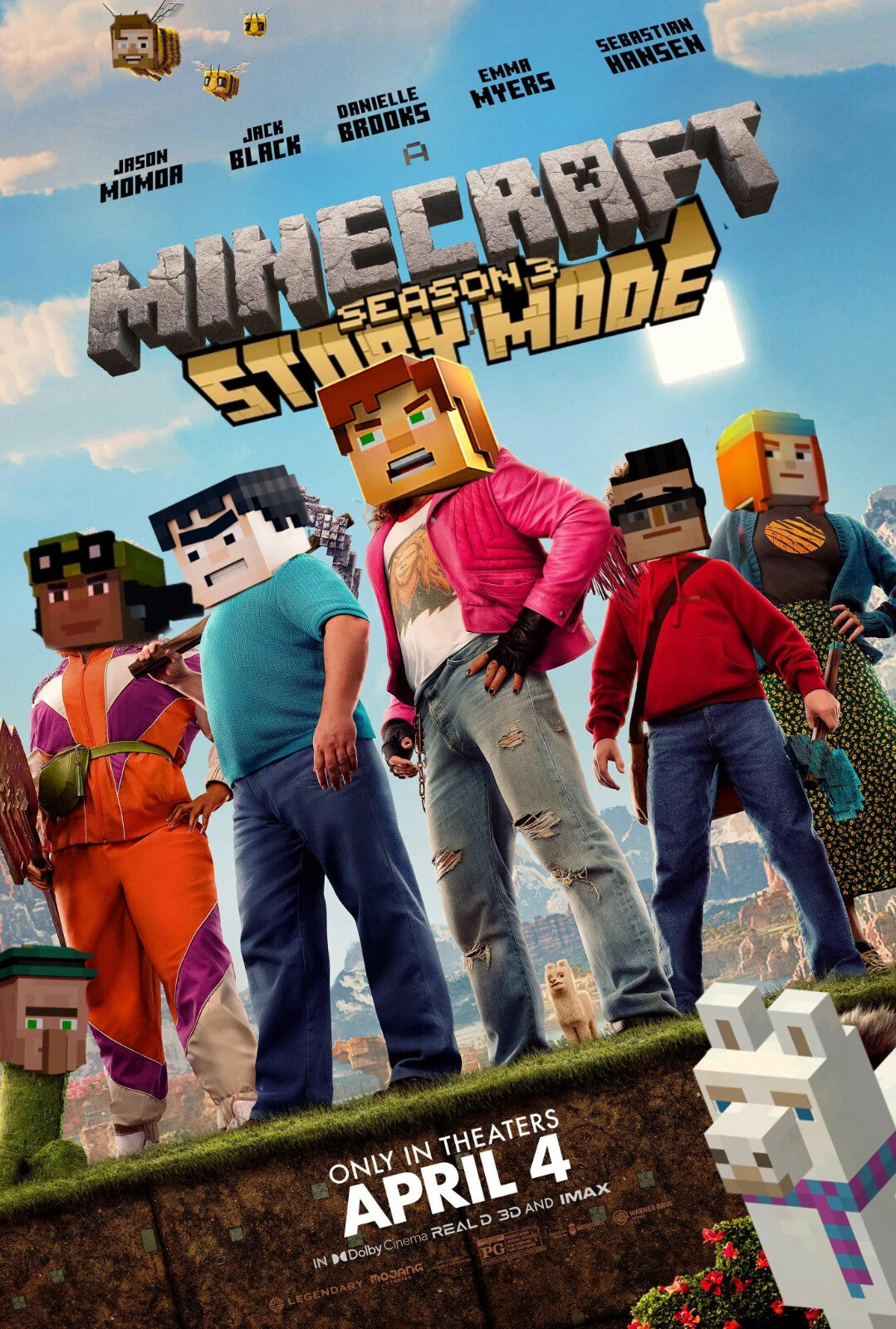 A Minecraft Movie Poster | Story Mode Crossover Collage Print - Movies & TV Poster