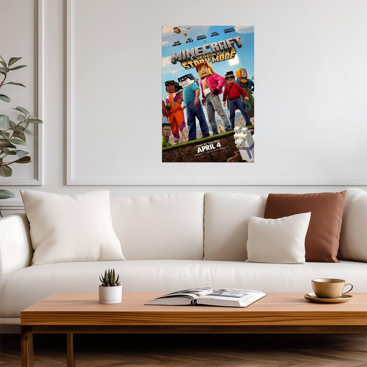 A Minecraft Movie Poster | Story Mode Crossover Collage Print - Movies & TV Poster