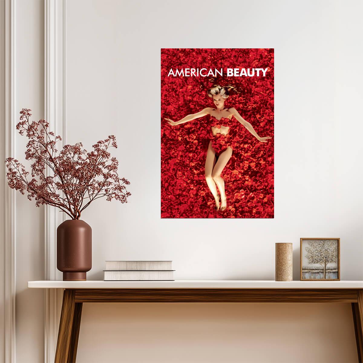 American Beauty 1999 Movie Poster | Mena Suvari on Rose Petals - Movies & TV Poster