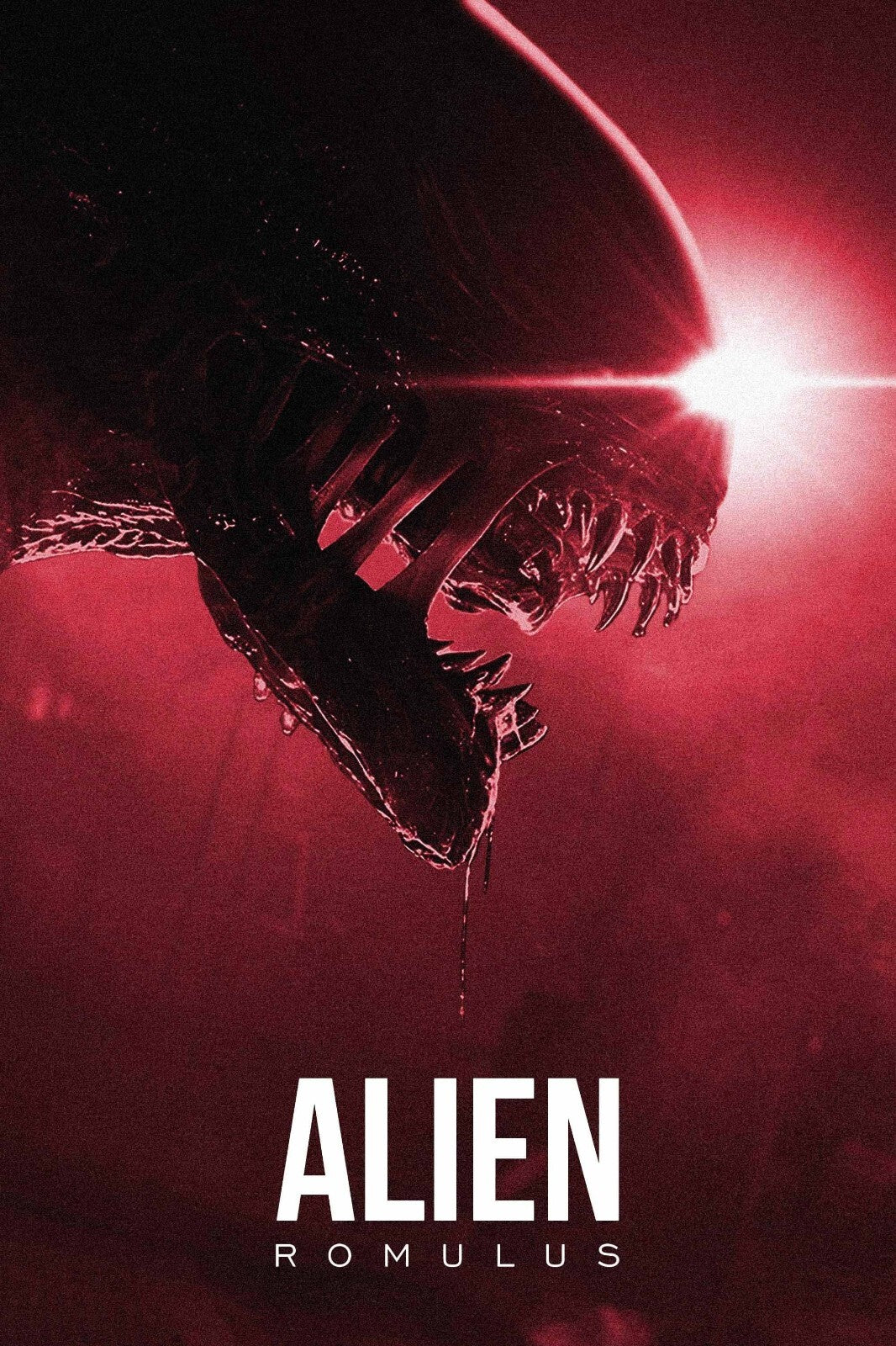 Alien Romulus Horror Movie Poster | Xenomorph Profile in Red Light - Movies & TV Poster