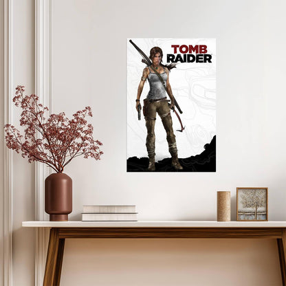 Tomb Raider 2013 Poster | Lara Croft with a Bow and Climbing Axe - Video Games Poster